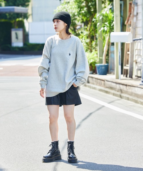 U.S. POLO ASSN.(ユーエスポロアッスン)の「【U.S.POLO ASSN./ユーエスポロアッスン】別注ワンポイント刺繍クルーネックスウェット/ユニセックス/裏起毛/裏起毛スウェット/(スウェット・メンズ・ライトグレー/ブラック/オフホワイト/グリーン/ネイビー・SMALL/MEDIUM/LARGE)」の6枚目の写真
