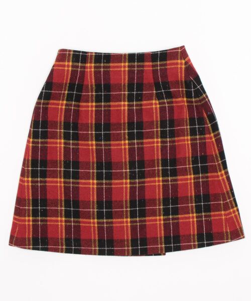 To b. by agnes b.（トゥービーバイアニエスベー）の「WT23 JUPE カラーネップチェックミニスカート（スカート・レディース・レッド・36/38/40）」の5枚目の写真