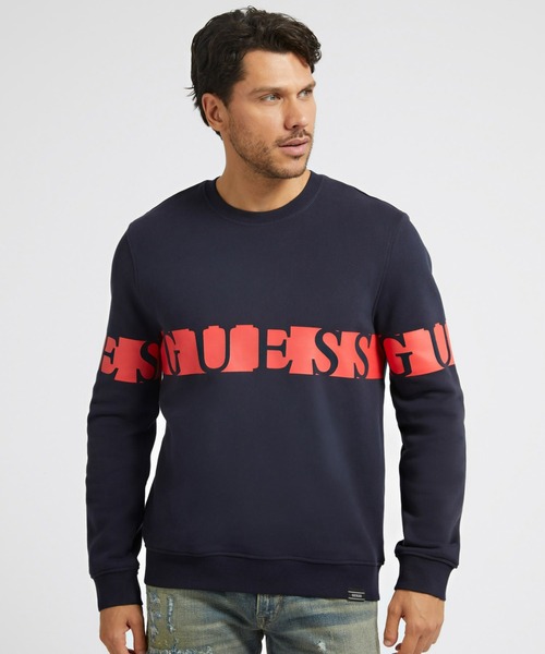 Guess(ゲス)の「Maverich Cn Fleece(スウェット・メンズ・ブルー/ホワイト系その他・MEDIUM/LARGE/X-LARGE/SMALL)」の2枚目の写真