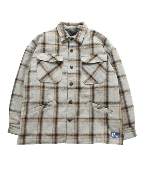 PEN FIELD（ペンフィールド）の「【Penfield】チェックCPOシャツ（カバーオール・キッズ・ネイビー/ブラウン/グレー・170cm/150cm/140cm/160cm）」の2枚目の写真