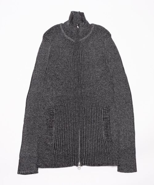 ARCADE（アーケード）の「リブ編みニット スタンド ジップアップ ジャケット（ニット/セーター・メンズ・ワイン/グレー/ブラック/チャコール/ホワイト・M/XL/L）」の9枚目の写真
