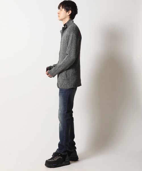 ARCADE（アーケード）の「リブ編みニット スタンド ジップアップ ジャケット（ニット/セーター・メンズ・ワイン/グレー/ブラック/チャコール/ホワイト・M/XL/L）」の17枚目の写真