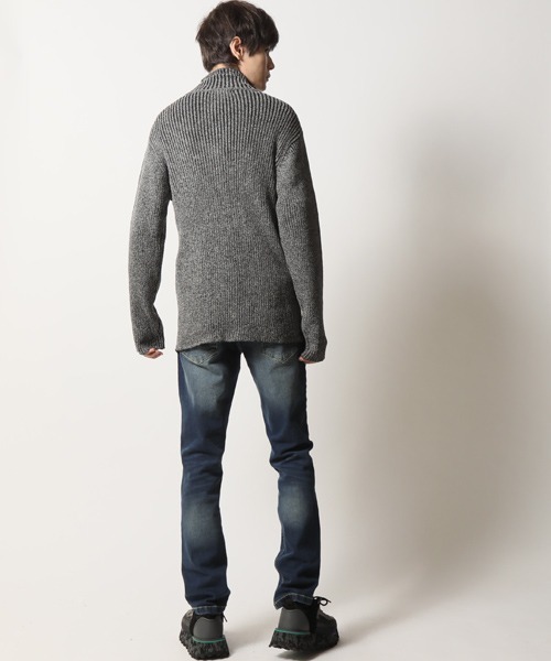 ARCADE（アーケード）の「リブ編みニット スタンド ジップアップ ジャケット（ニット/セーター・メンズ・ワイン/グレー/ブラック/チャコール/ホワイト・M/XL/L）」の16枚目の写真