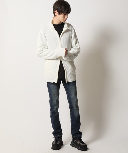 ARCADE（アーケード）の「リブ編みニット スタンド ジップアップ ジャケット（ニット/セーター・メンズ・ワイン/グレー/ブラック/チャコール/ホワイト・M/XL/L）」の12枚目の写真