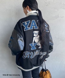 【men's FUDGE1月号掲載】[Jeans Factory Clothes/ジーンズファクトリークローズ] YALE カレッジロゴワッペンスタジャン