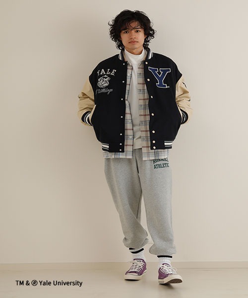 JEANS FACTORY （ジーンズファクトリー）の「【men's FUDGE1月号掲載】[Jeans Factory Clothes/ジーンズファクトリークローズ] YALE カレッジロゴワッペンスタジャン（スタジャン・レディース・ブラック/ネイビー・L/S/M）」の18枚目の写真