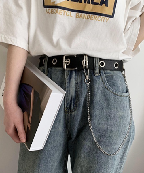 NOVESSEL（ノベセル）の「『NOVESSEL/ノベセル』チェーン付きベルト【Y】【CN】（ベルト・レディース・ブラック・FREE）」の2枚目の写真