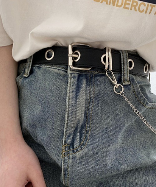 NOVESSEL（ノベセル）の「『NOVESSEL/ノベセル』チェーン付きベルト【Y】【CN】（ベルト・レディース・ブラック・FREE）」の4枚目の写真