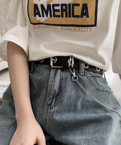 NOVESSEL（ノベセル）の「『NOVESSEL/ノベセル』チェーン付きベルト【Y】【CN】（ベルト・レディース・ブラック・FREE）」の3枚目の写真