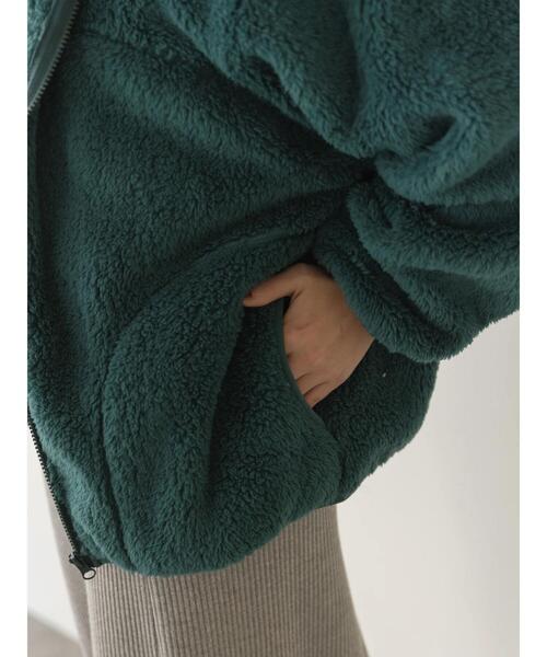 koe（コエ）の「ボアブルゾンパーカー（ブルゾン・レディース・オフホワイト/ブラック/ベージュ/グリーン・FREE）」の17枚目の写真