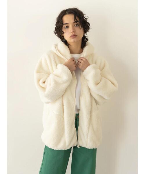 koe（コエ）の「ボアブルゾンパーカー（ブルゾン・レディース・オフホワイト/ブラック/ベージュ/グリーン・FREE）」の22枚目の写真