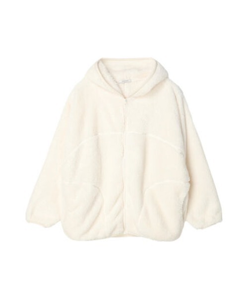 koe（コエ）の「ボアブルゾンパーカー（ブルゾン・レディース・オフホワイト/ブラック/ベージュ/グリーン・FREE）」の8枚目の写真