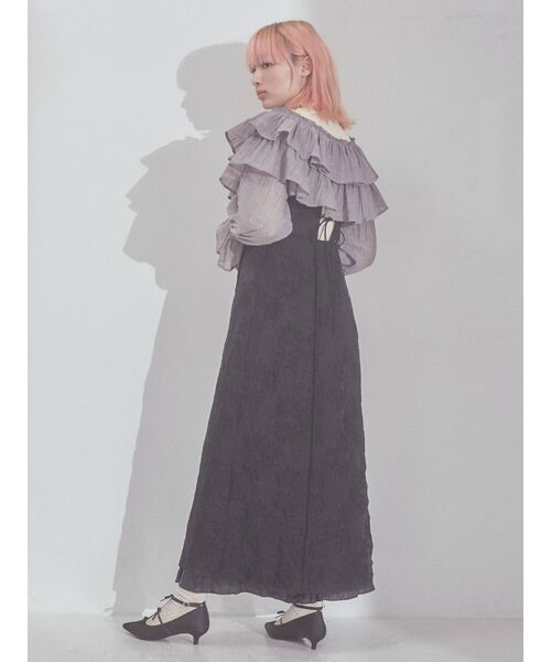 merry jenny（メリージェニー）の「モアショートラッフルブラウス（シャツ/ブラウス・レディース・オフホワイト/チャコールグレー・FREE）」の14枚目の写真