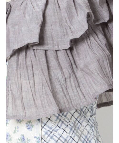 merry jenny（メリージェニー）の「モアショートラッフルブラウス（シャツ/ブラウス・レディース・オフホワイト/チャコールグレー・FREE）」の20枚目の写真