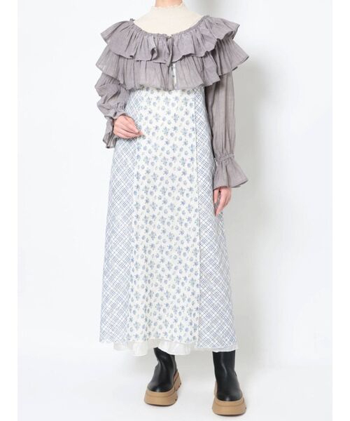 merry jenny（メリージェニー）の「モアショートラッフルブラウス（シャツ/ブラウス・レディース・オフホワイト/チャコールグレー・FREE）」の21枚目の写真