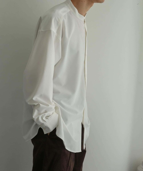 SENSE OF PLACE by URBAN RESEARCH（センスオブプレイスバイアーバンリサーチ）の「『セットアップ対応』 バンドカラールーズシャツ（シャツ/ブラウス・メンズ・ホワイト/ブラック/カーキ/ブルー・MEDIUM/LARGE）」の12枚目の写真