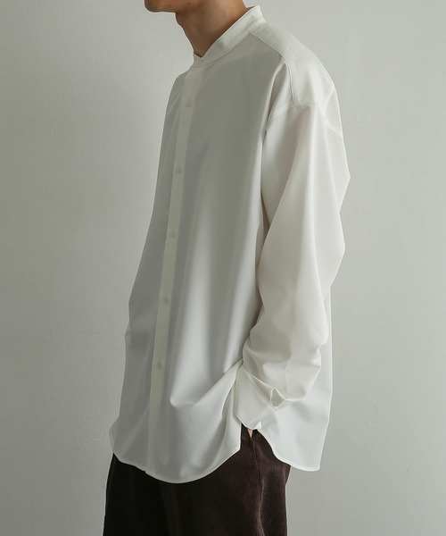 SENSE OF PLACE by URBAN RESEARCH（センスオブプレイスバイアーバンリサーチ）の「『セットアップ対応』 バンドカラールーズシャツ（シャツ/ブラウス・メンズ・ホワイト/ブラック/カーキ/ブルー・MEDIUM/LARGE）」の16枚目の写真