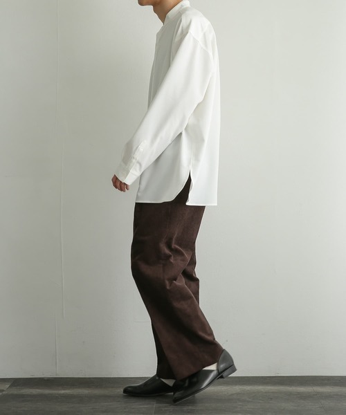 SENSE OF PLACE by URBAN RESEARCH（センスオブプレイスバイアーバンリサーチ）の「『セットアップ対応』 バンドカラールーズシャツ（シャツ/ブラウス・メンズ・ホワイト/ブラック/カーキ/ブルー・MEDIUM/LARGE）」の19枚目の写真