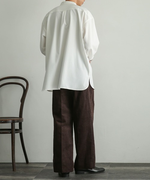 SENSE OF PLACE by URBAN RESEARCH（センスオブプレイスバイアーバンリサーチ）の「『セットアップ対応』 バンドカラールーズシャツ（シャツ/ブラウス・メンズ・ホワイト/ブラック/カーキ/ブルー・MEDIUM/LARGE）」の20枚目の写真