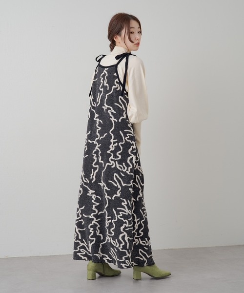 Kastane（カスタネ）の「ジャガードニットワンピース（ワンピース・レディース・アイボリー/ブラック・FREE）」の6枚目の写真