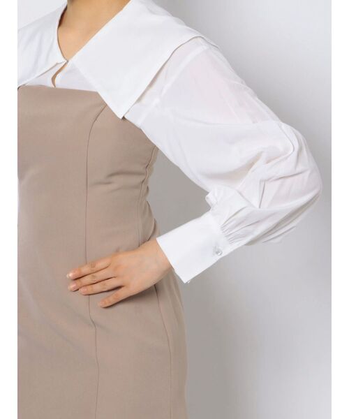 MERCURYDUO（マーキュリーデュオ）の「シャツドッキング配色ワンピース（ワンピース・レディース・その他1/ブルー/ベージュ/パープル・SMALL/MEDIUM）」の12枚目の写真