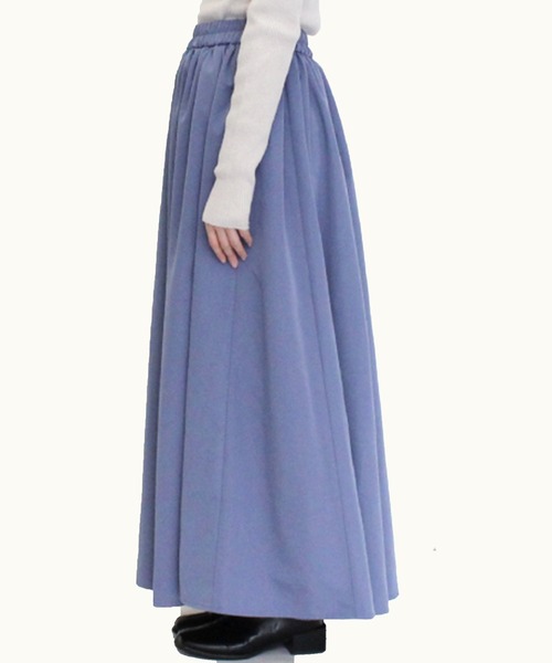 STYLEBLOCK（スタイルブロック）の「ソフトグログランマキシスカート（スカート・レディース・ホワイト系その他/マスタード/ブルー/オリーブ/ブラック/テラコッタ・M）」の9枚目の写真