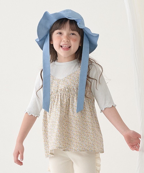 Lycee mine(リセマイン)の「5分袖アソートキャミドッキングトップス(Tシャツ/カットソー・キッズ・ブラック/イエロー/アイボリー/ブルー系その他・120cm/130cm/110cm/100cm/140cm/150cm)」の3枚目の写真
