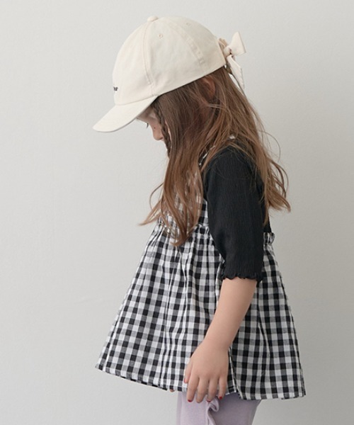 Lycee mine(リセマイン)の「5分袖アソートキャミドッキングトップス(Tシャツ/カットソー・キッズ・ブラック/イエロー/アイボリー/ブルー系その他・120cm/130cm/110cm/100cm/140cm/150cm)」の14枚目の写真
