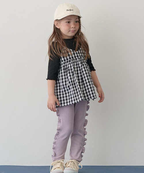 Lycee mine(リセマイン)の「5分袖アソートキャミドッキングトップス(Tシャツ/カットソー・キッズ・ブラック/イエロー/アイボリー/ブルー系その他・120cm/130cm/110cm/100cm/140cm/150cm)」の13枚目の写真
