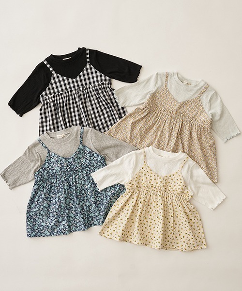 Lycee mine(リセマイン)の「5分袖アソートキャミドッキングトップス(Tシャツ/カットソー・キッズ・ブラック/イエロー/アイボリー/ブルー系その他・120cm/130cm/110cm/100cm/140cm/150cm)」の17枚目の写真