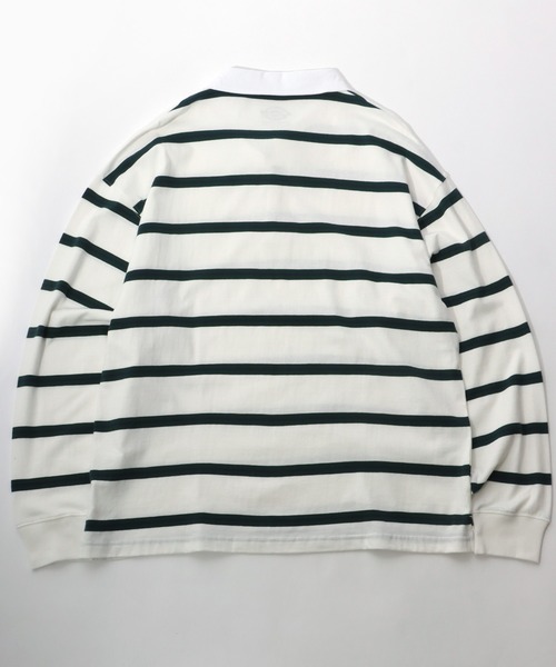 Dickies(ディッキーズ)の「Dickies(ディッキーズ)ボーダーラガーシャツ ロンT(ポロシャツ・メンズ・ホワイト/スミクロ/ネイビー/グリーン・M/L/XL)」の5枚目の写真