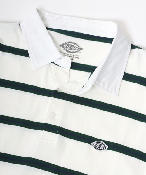 Dickies(ディッキーズ)の「Dickies(ディッキーズ)ボーダーラガーシャツ ロンT(ポロシャツ・メンズ・ホワイト/スミクロ/ネイビー/グリーン・M/L/XL)」の10枚目の写真