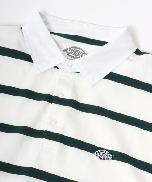 Dickies(ディッキーズ)の「Dickies(ディッキーズ)ボーダーラガーシャツ ロンT(ポロシャツ・メンズ・ホワイト/スミクロ/ネイビー/グリーン・M/L/XL)」の9枚目の写真