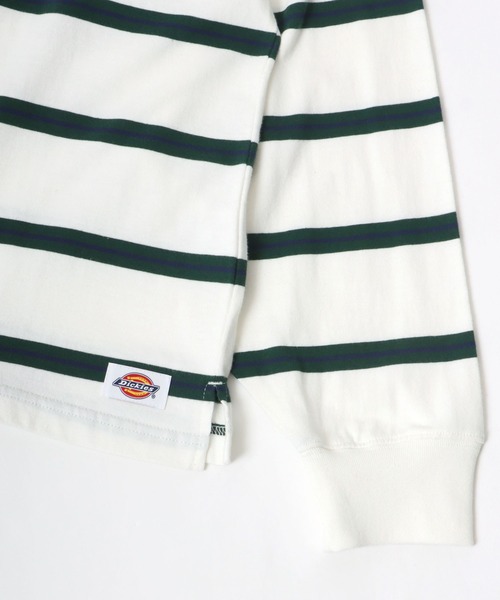Dickies(ディッキーズ)の「Dickies(ディッキーズ)ボーダーラガーシャツ ロンT(ポロシャツ・メンズ・ホワイト/スミクロ/ネイビー/グリーン・M/L/XL)」の13枚目の写真