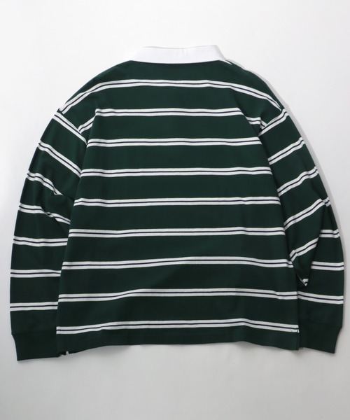 Dickies(ディッキーズ)の「Dickies(ディッキーズ)ボーダーラガーシャツ ロンT(ポロシャツ・メンズ・ホワイト/スミクロ/ネイビー/グリーン・M/L/XL)」の7枚目の写真
