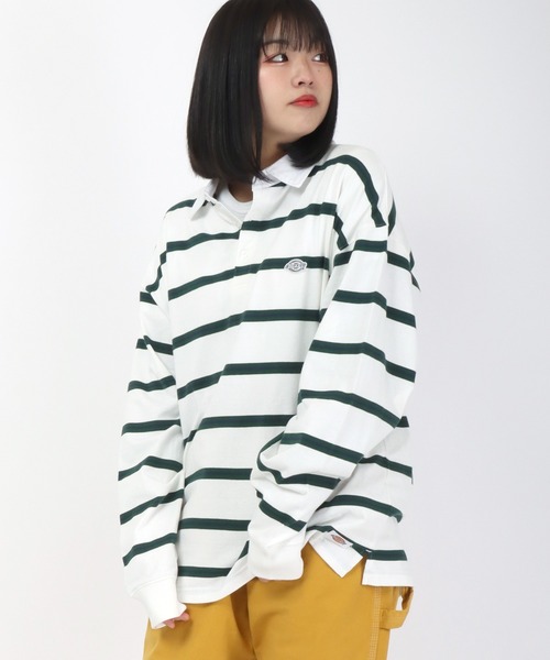 Dickies(ディッキーズ)の「Dickies(ディッキーズ)ボーダーラガーシャツ ロンT(ポロシャツ・メンズ・ホワイト/スミクロ/ネイビー/グリーン・M/L/XL)」の22枚目の写真