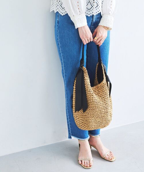 le.coeur blanc（ルクールブラン）の「グログランテープペーパーバッグ（トートバッグ・レディース・ブラック/グレイッシュベージュ・FREE）」の7枚目の写真