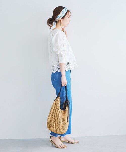 le.coeur blanc（ルクールブラン）の「グログランテープペーパーバッグ（トートバッグ・レディース・ブラック/グレイッシュベージュ・FREE）」の10枚目の写真