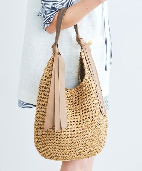 le.coeur blanc（ルクールブラン）の「グログランテープペーパーバッグ（トートバッグ・レディース・ブラック/グレイッシュベージュ・FREE）」の12枚目の写真