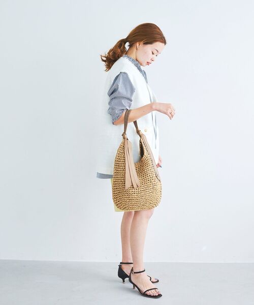 le.coeur blanc（ルクールブラン）の「グログランテープペーパーバッグ（トートバッグ・レディース・ブラック/グレイッシュベージュ・FREE）」の14枚目の写真