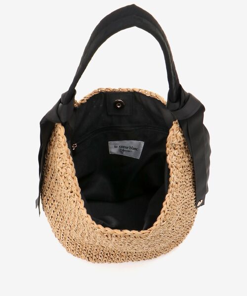 le.coeur blanc（ルクールブラン）の「グログランテープペーパーバッグ（トートバッグ・レディース・ブラック/グレイッシュベージュ・FREE）」の21枚目の写真