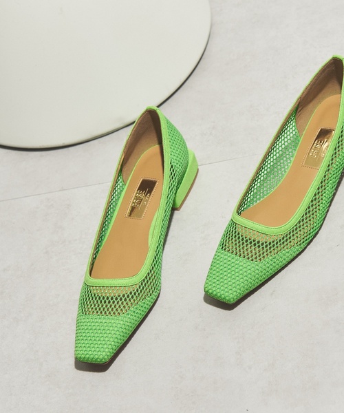 GRISE（グリーズ）の「GRISE 2.5cmナロースクエアメッシュフラット（その他シューズ・レディース・ベージュ/ブラック×ブラック/グリーン・23cm/23.5cm/22cm/24.5cm/22.5cm/24cm）」の3枚目の写真