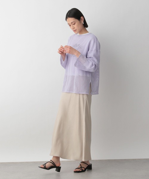 LOWRYS FARM(ローリーズファーム)の「2WAYメッシュリボンカーデロングスリーブ 190572(カーディガン/ボレロ・レディース・ブラウン/パープル/ブラック/アイボリー・SHORT/TALL)」の17枚目の写真