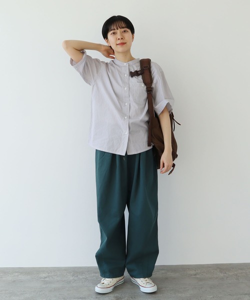 ☆新品☆PAR ICI ストライプ5分袖シャツ PAR ICI（パーリッシィ）の「【WEB別注カラー】先染めストライプ