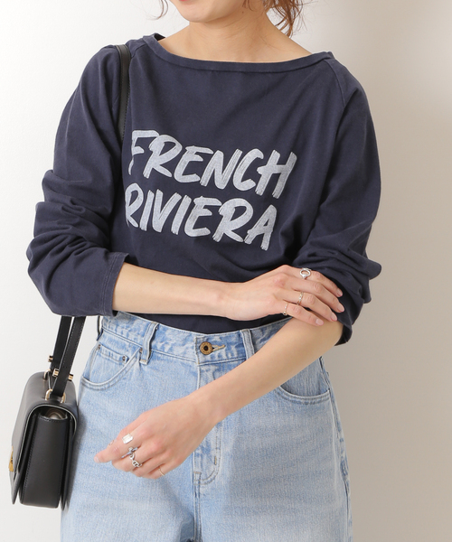 Spick & Span（スピックアンドスパン）の「ロゴラグランロンT（Tシャツ/カットソー・レディース・ネイビー/ベージュ・FREE）」の7枚目の写真