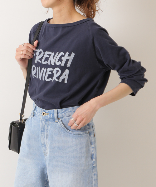 Spick & Span（スピックアンドスパン）の「ロゴラグランロンT（Tシャツ/カットソー・レディース・ネイビー/ベージュ・FREE）」の8枚目の写真