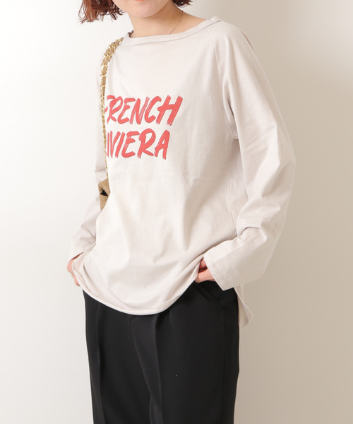 Spick & Span（スピックアンドスパン）の「ロゴラグランロンT（Tシャツ/カットソー・レディース・ネイビー/ベージュ・FREE）」の14枚目の写真