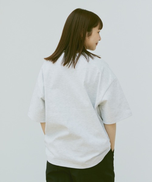 flaner（フラネ）の「Loose half sleeve tee/ルーズハーフスリーブT（Tシャツ/カットソー・レディース・グレー/チャコールグレー/ホワイト・MEDIUM/LARGE）」の19枚目の写真