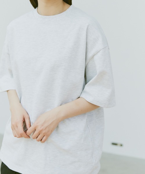 flaner（フラネ）の「Loose half sleeve tee/ルーズハーフスリーブT（Tシャツ/カットソー・レディース・グレー/チャコールグレー/ホワイト・MEDIUM/LARGE）」の22枚目の写真