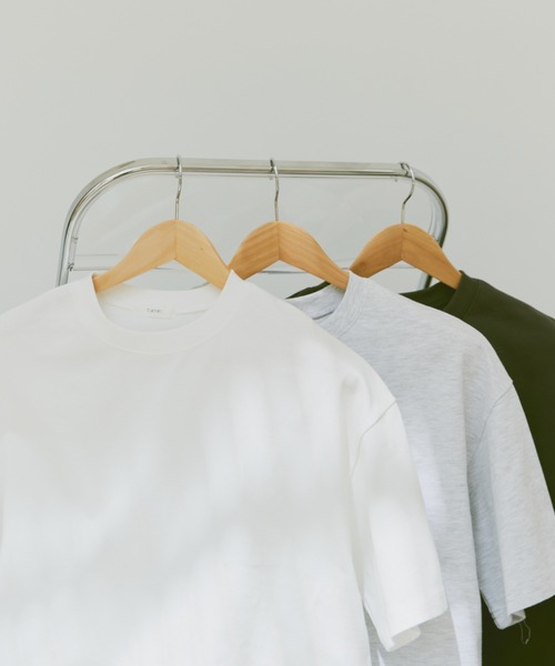 flaner（フラネ）の「Loose half sleeve tee/ルーズハーフスリーブT（Tシャツ/カットソー・レディース・グレー/チャコールグレー/ホワイト・MEDIUM/LARGE）」の11枚目の写真